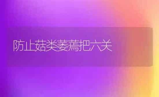防止菇类萎蔫把六关 | 食用菌种植