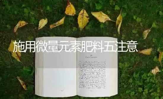 施用微量元素肥料五注意 | 种植肥料施肥