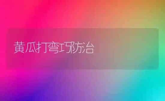黄瓜打弯巧防治 | 蔬菜种植