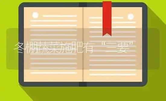 冬棚蔬菜施肥有“三要” | 蔬菜种植