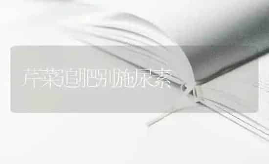 芹菜追肥别施尿素 | 蔬菜种植