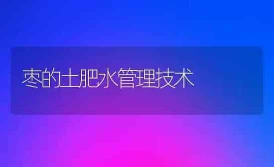 枣的土肥水管理技术 | 瓜果种植