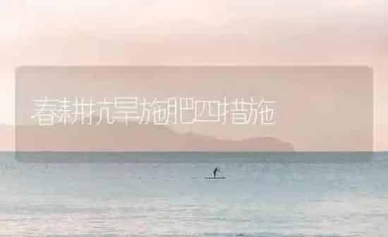 春耕抗旱施肥四措施 | 种植肥料施肥