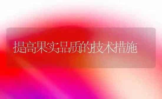 提高果实品质的技术措施 | 瓜果种植