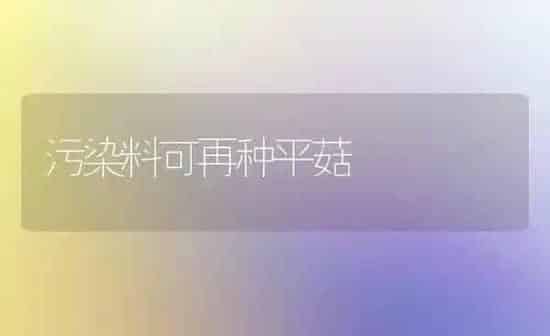 污染料可再种平菇 | 食用菌种植