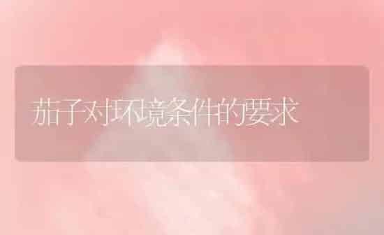 茄子对环境条件的要求 | 蔬菜种植