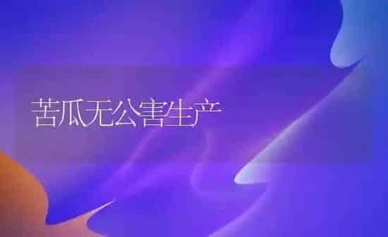 苦瓜无公害生产 | 蔬菜种植