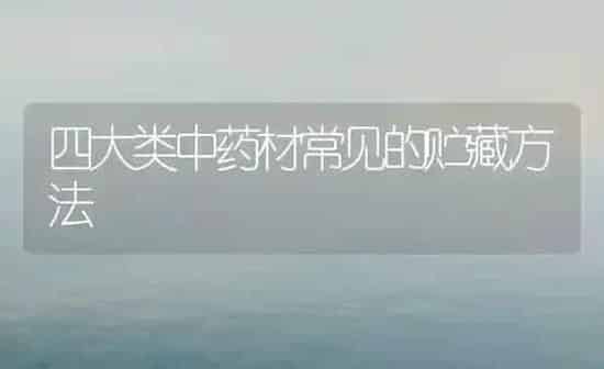 四大类中药材常见的贮藏方法 | 药材种植
