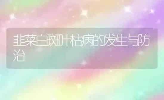 韭菜白斑叶枯病的发生与防治 | 蔬菜种植