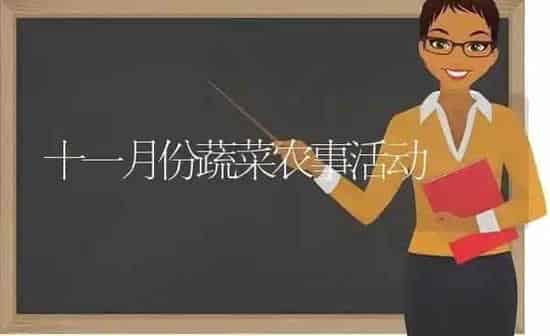 十一月份蔬菜农事活动 | 蔬菜种植