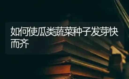 如何使瓜类蔬菜种子发芽快而齐 | 蔬菜种植