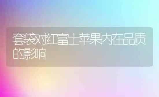 套袋对红富士苹果内在品质的影响 | 瓜果种植
