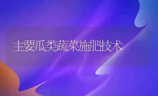主要瓜类蔬菜施肥技术 | 蔬菜种植