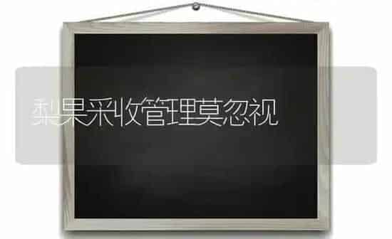 梨果采收管理莫忽视 | 瓜果种植