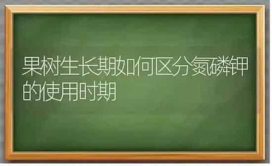 果树生长期如何区分氮磷钾的使用时期 | 瓜果种植