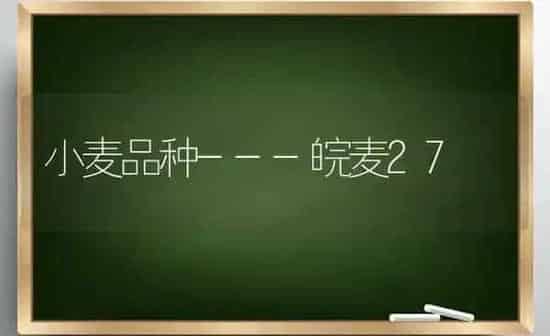 小麦品种---皖麦27 | 粮油作物种植
