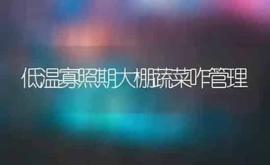 低温寡照期大棚蔬菜咋管理 | 蔬菜种植
