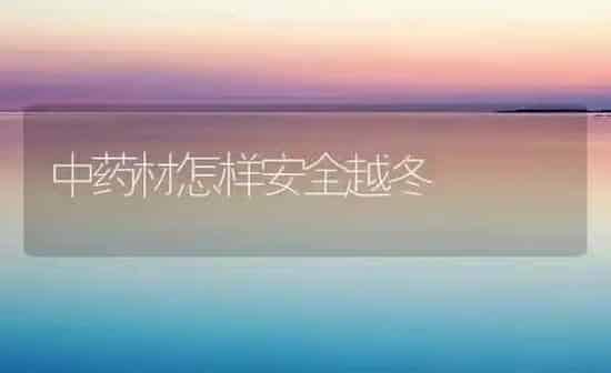 中药材怎样安全越冬 | 药材种植