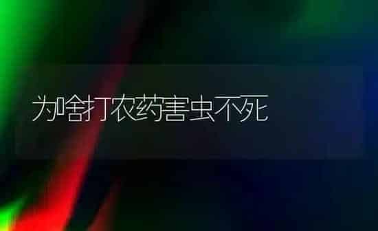 为啥打农药害虫不死 | 种植病虫害防治