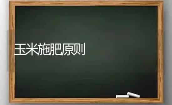 玉米施肥原则 | 种植肥料施肥