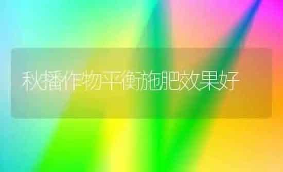 秋播作物平衡施肥效果好 | 瓜果种植