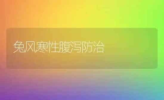 兔风寒性腹泻防治 | 家畜养殖