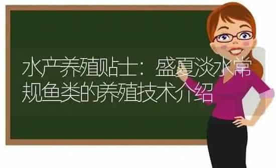 水产养殖贴士：盛夏淡水常规鱼类的养殖技术介绍 | 动物养殖百科