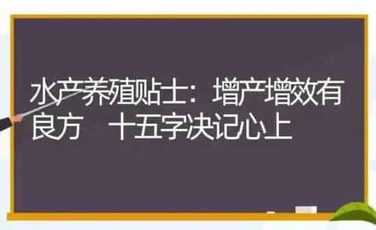 水产养殖贴士：增产增效有良方 十五字决记心上 | 动物养殖百科
