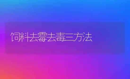 饲料去霉去毒三方法 | 动物养殖饲料