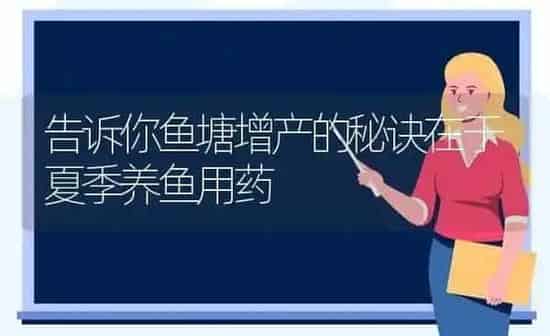 告诉你鱼塘增产的秘诀在于夏季养鱼用药 | 养殖病虫害防治