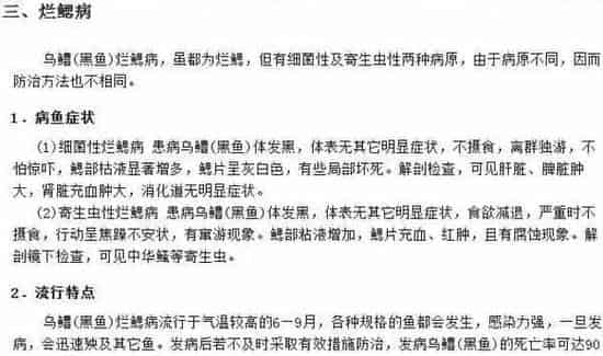 黑鱼养殖五种常见疾病及防治技术