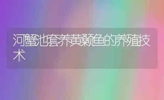 河蟹池套养黄颡鱼的养殖技术 | 淡水养殖