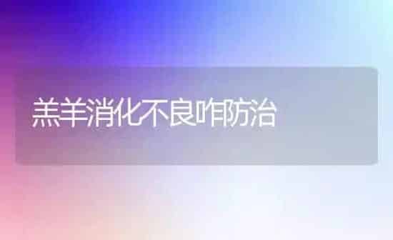 羔羊消化不良咋防治 | 家畜养殖