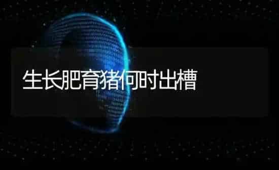 生长肥育猪何时出槽 | 家畜养殖