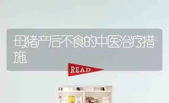 母猪产后不食的中医治疗措施 | 家畜养殖