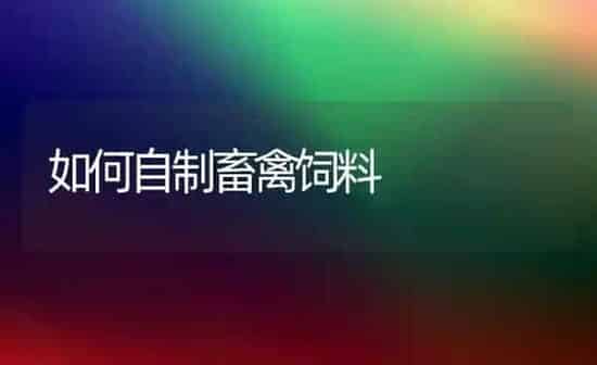 如何自制畜禽饲料 | 动物养殖饲料