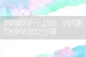 鸡肉粥有什么功效 鸡肉粥的材料和做法步骤
