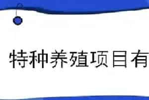 特种养殖项目有哪些