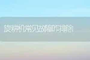 旋耕机常见故障咋排除