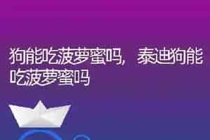狗能吃菠萝蜜吗