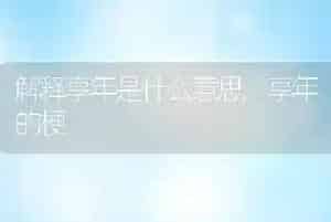 解释享年是什么意思