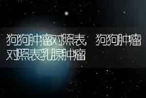 狗狗肿瘤对照表