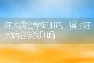 狂犬病会学狗叫吗