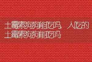 土霉素狗狗能吃吗