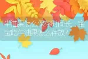 牛油果怎么保存时间长