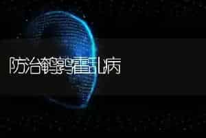 防治鹌鹑霍乱病