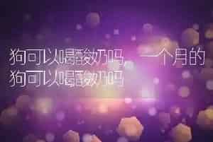 狗可以喝酸奶吗