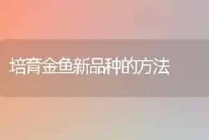 培育金鱼新品种的方法