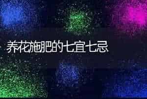 养花施肥的七宜七忌