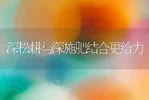 深松耕与深施肥结合更给力